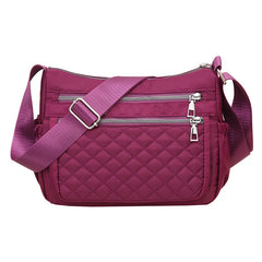Women Nylon Shoulder Bag Waterproof Multi-pocket Zipper Bag Ladies