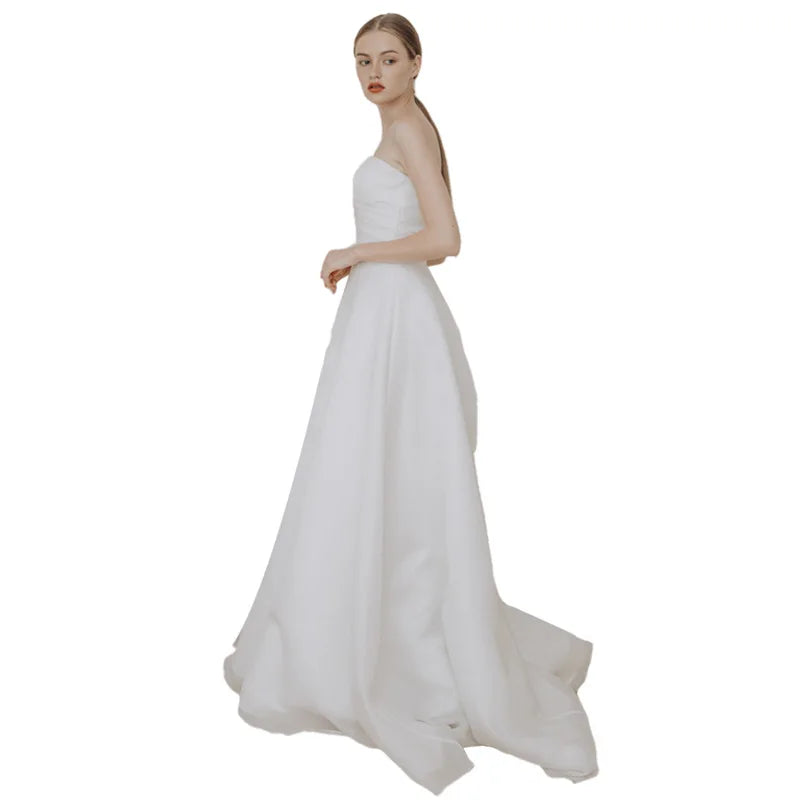 White Bridesmaid Dresses: Wedding Dress Elegant A-line Sleeveless