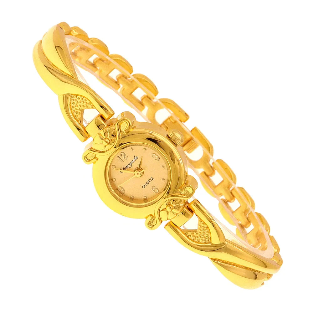 Luxury Woman Lady Pendant Bangle Bracelet Wristwatches Young Female Girls Waterproof Gifts Thin Strap Watches gold watch women