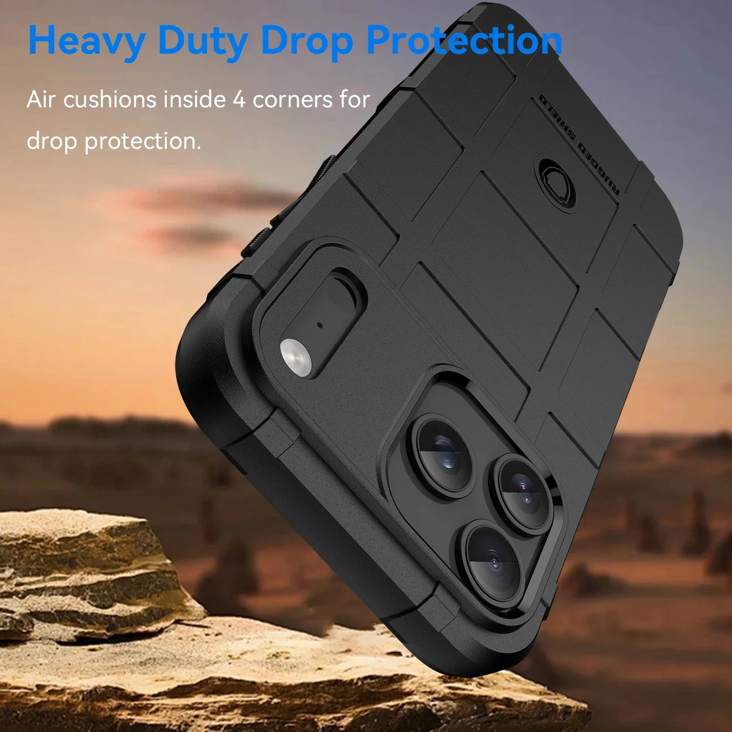 Rugged Shield Military Grade Drop Protection Protective Phone Case For iPhone 14 15 Plus 16 Pro Max 17 Air Shockproof Cover