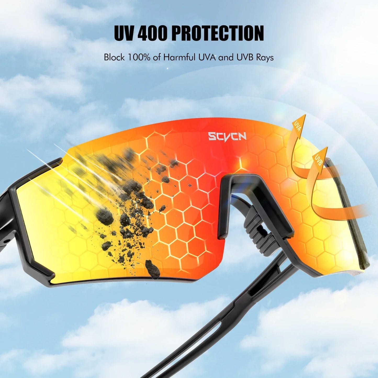Scvcn New Fashion Sunglasses Men Women Bike Eyewear Sports Riding Glasses Bicycle Goggles Runing Drving Racing UV400 MTB Eyewear