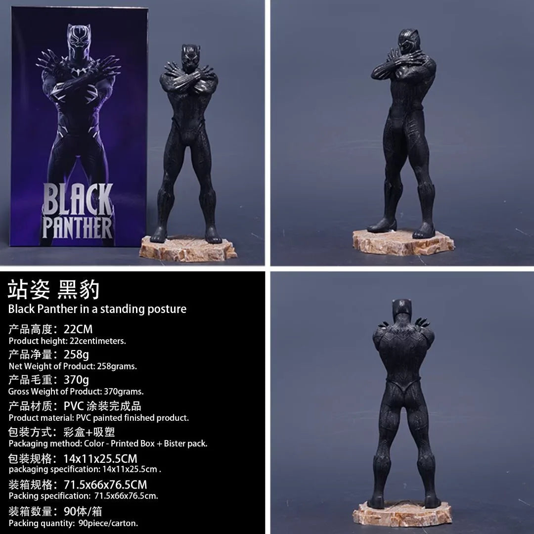 Marvel Anime Movie Statue Collection Iron Man Black Panther Premium Action Figures Desktop Ornament Pvc Toys Boy Surprise Gifts