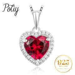 3.6ct Created Ruby Pendant Necklace No Chain 925 Sterling Silver