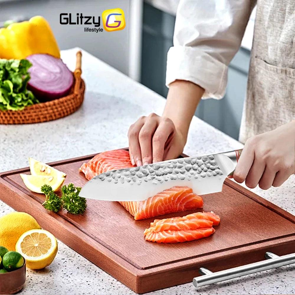 Kitchen Knife Stainless Steel Japanese Chef Knife Full Tang Forged Cleaver Butcher Knife