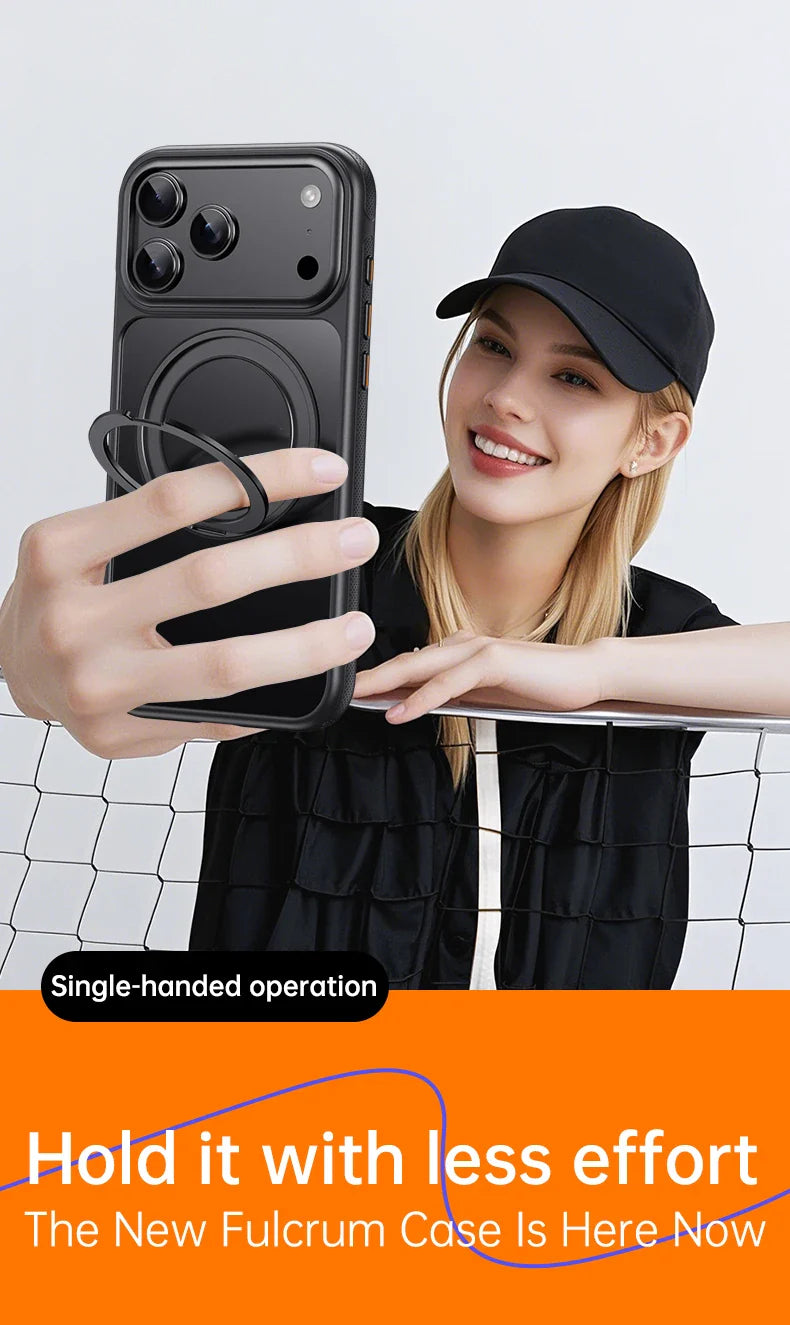 Magnetic 360 Degrees Rotating Ring Holder Case For iPhone 17 Pro Max / 17 Air