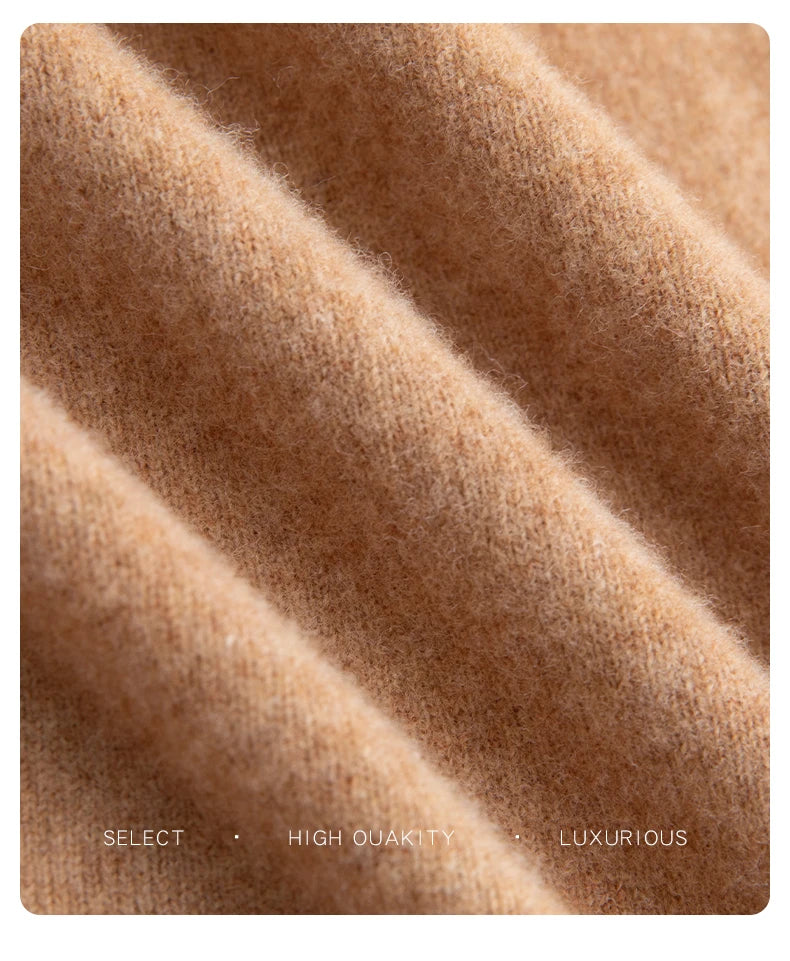 Pure Wool Sweater Men's Autumn Winter O-Neck Pullovers Business Casual