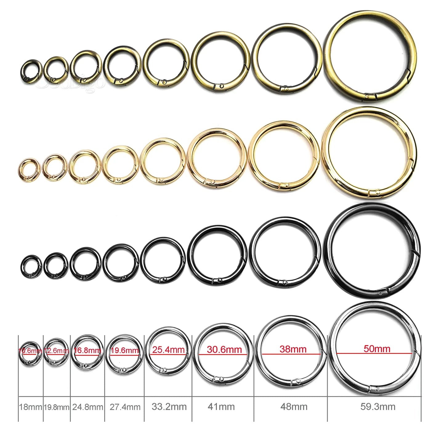 1pcs Metal O Ring Spring Clasp Round Carabiner Keychain Bag Clip Snap Hook Pets Chain Buckles Connector Jewelry DIY Craft Making