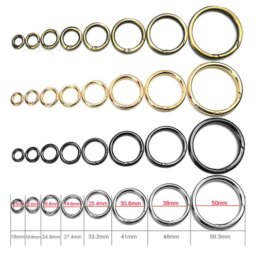 1pcs Metal O Ring Spring Clasp Round Carabiner Keychain Bag Clip Snap Hook Pets Chain Buckles Connector Jewelry DIY Craft Making
