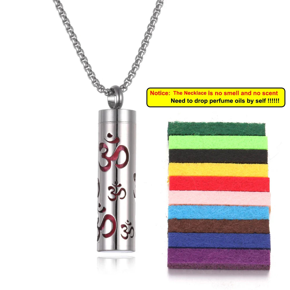 Long Strip Stainless Steel Aromatherapy Necklace Perfume Diffuser Essential Oil Diffuser Pendant Necklace Jewelry Accessories