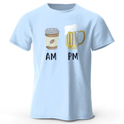 Coffee and Beer Printed Men's T-Shirt 100% Cotton Oversized Funny Graphic Tees for Men Summer Tops