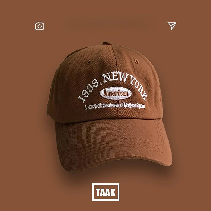 Retro Nostalgia Embroidered Baseball Caps Spring Autumn Women Men Leisure Peaked