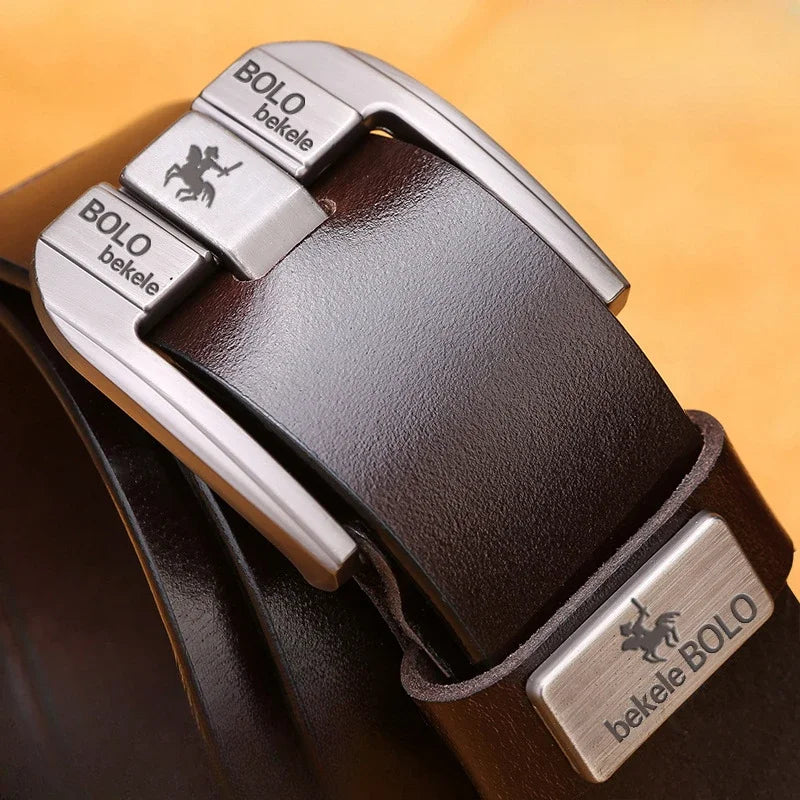Famous Cowskin Luxury Brand Designer High Quality Alloy Pin Buckle Belts for Jeans Original Real Genuine Leather Belt for Men