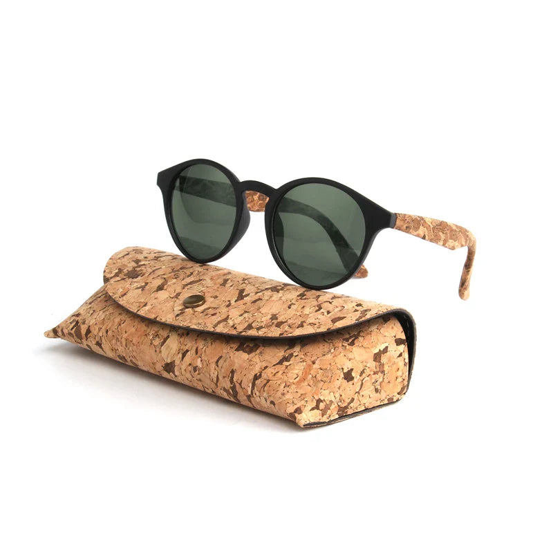 Kenbo High Quality Round Wood Bamboo Grain Polarized Sunglasses With Case Fashion Women Man Shades Wooden Sunglasses