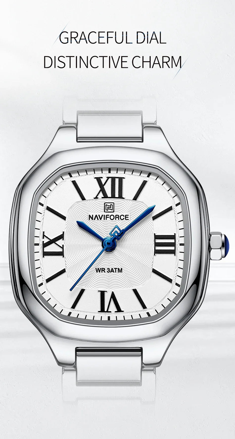 NAVIFORCE Brand High Quality Women Quartz Watch Stainless Steel Strap Casual Elegant Waterproof Wristwatch Relogio Feminino 2024