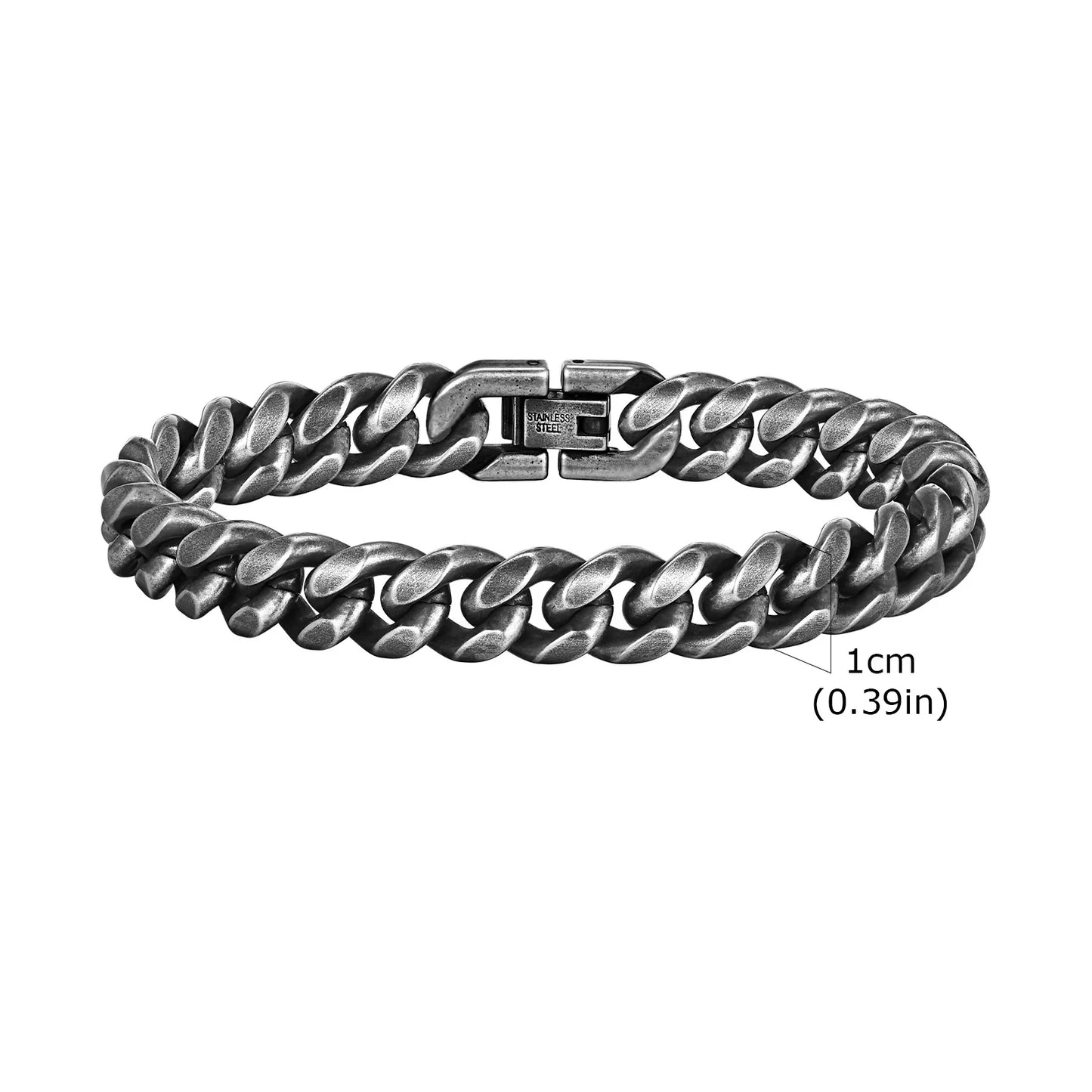 Vnox 18cm/20cm/22cm Stainless Steel Bold Cuban Bracelets for Men Women,6mm/8mm/10mm/12mm Width Miami Curb Links Wristband Gift