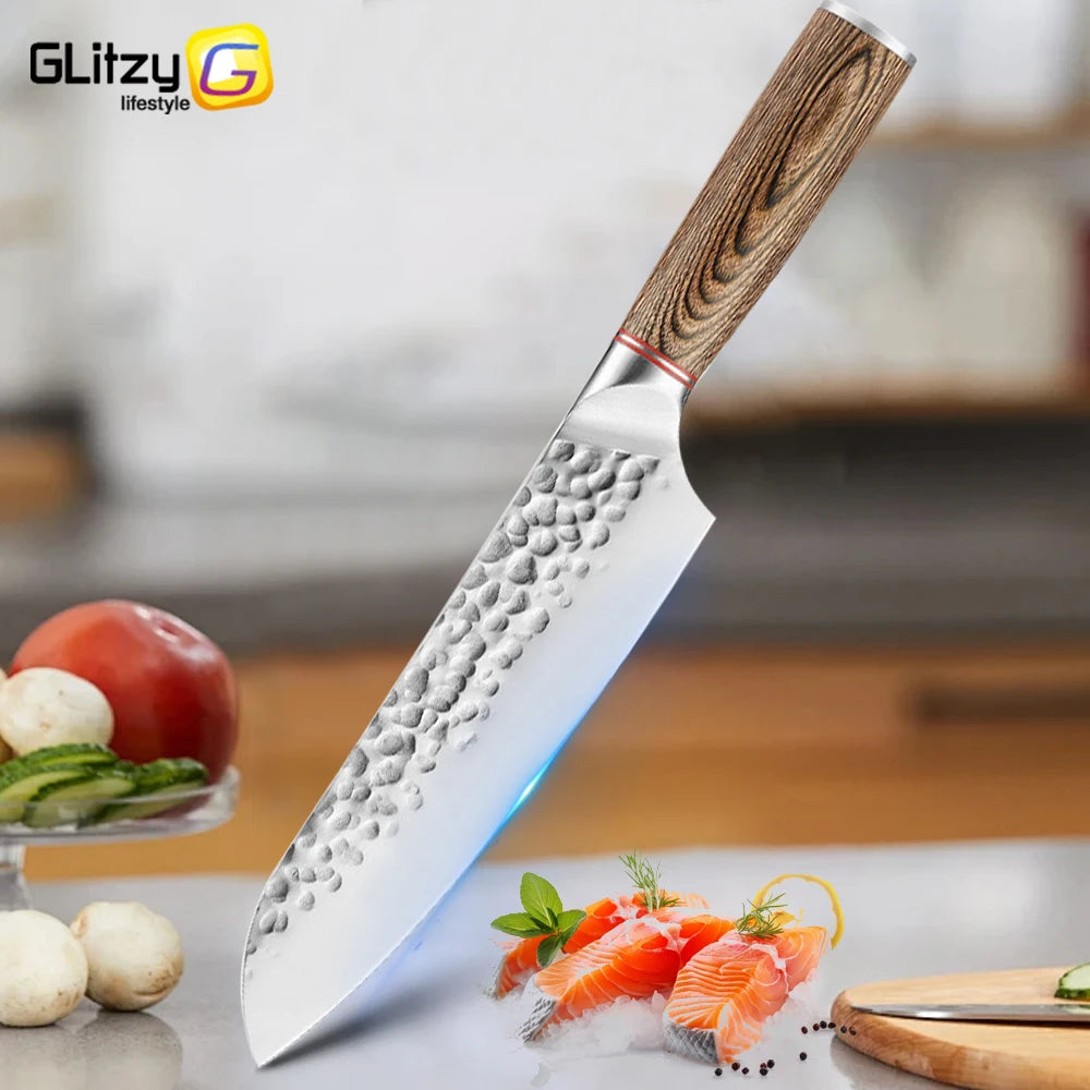 Kitchen Knife Stainless Steel Japanese Chef Knife Full Tang Forged Cleaver Butcher Knife