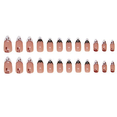 24Pcs Halloween False Nails with Almond Head Design Mid-length French Fake Nails