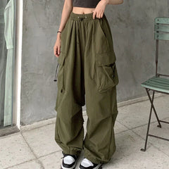 Harajuku Oversized Cargo Parachute Pants Women Streetwear Vintage Y2k Hip Hop