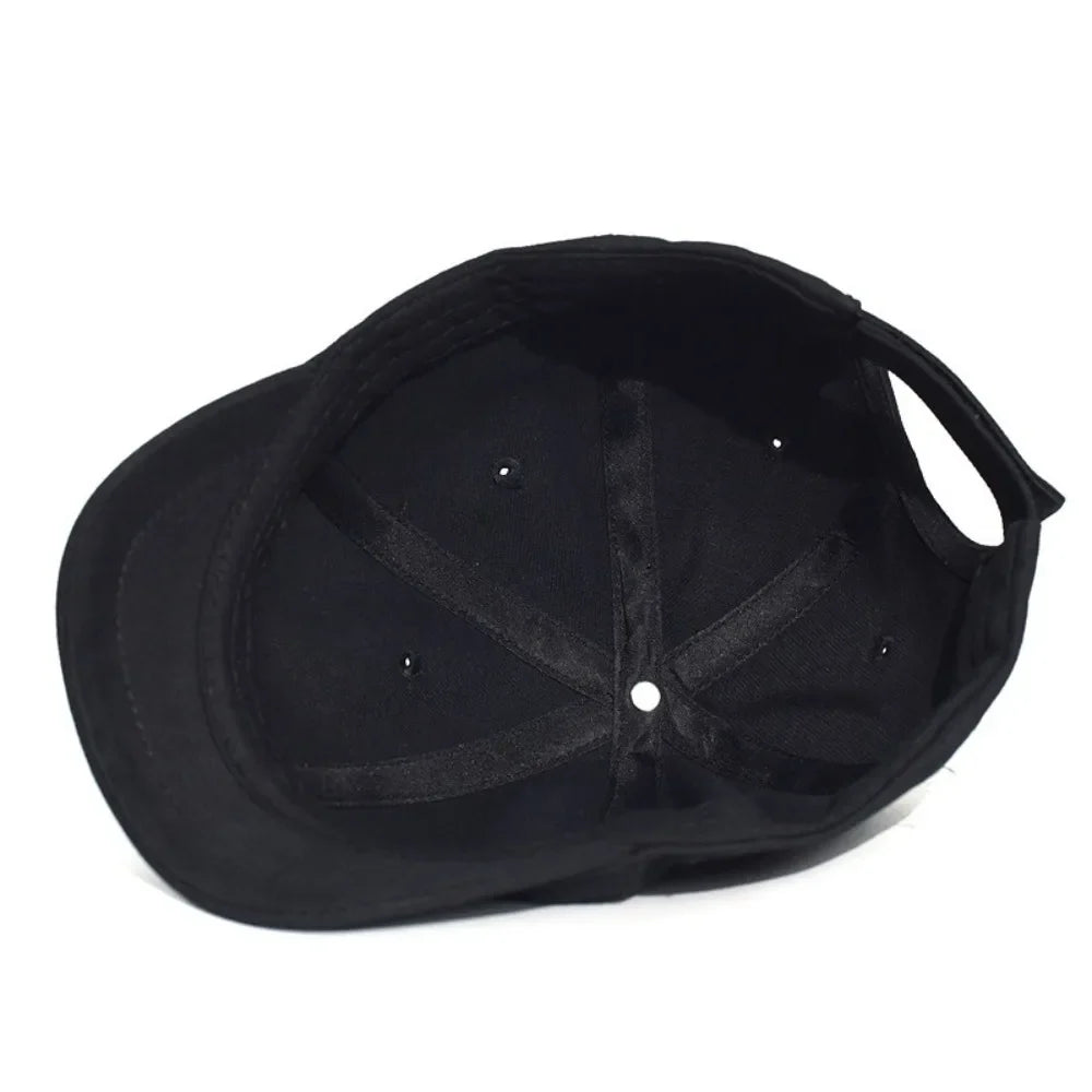 Trucker Style Short Brim Baseball Cap Adjustable Cotton Sunscreen Hat Nylon Fastener Tape Dad Hat Men Women
