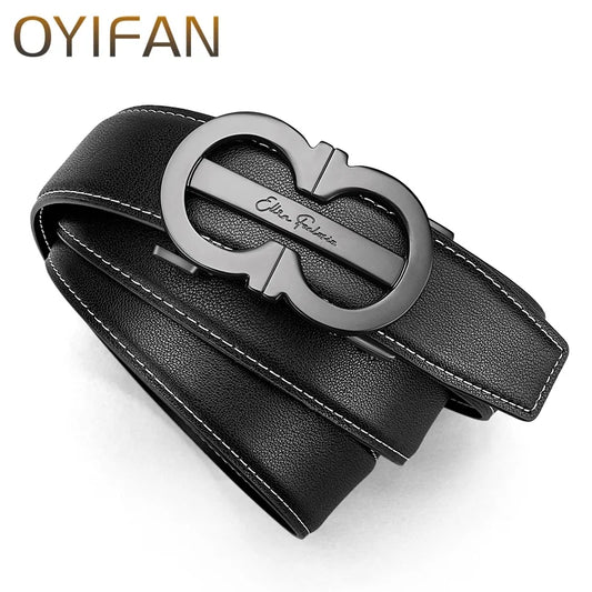 OYIFAN Fashion Men's Belt Automatic Belt Cowhide Genuine Leather Automatic Buckle,Designer Belts,Business Casual Belts for Men