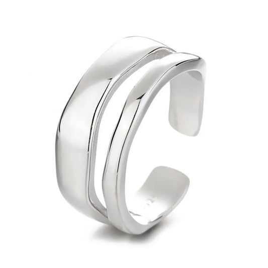 Minimalist Silver Color Finger Rings for Women Fashion Creative Design