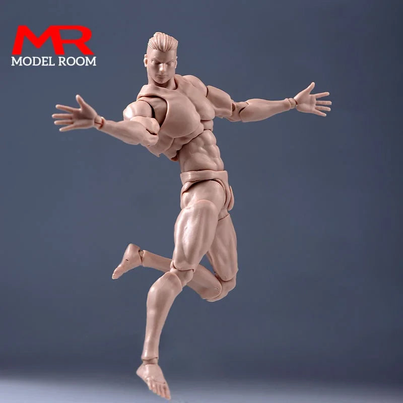 Third Part 1/12 Scale Super Flexible Male Joint Body 16.5cm Soldier Muscle Strong Articulated Action Figure Body Doll