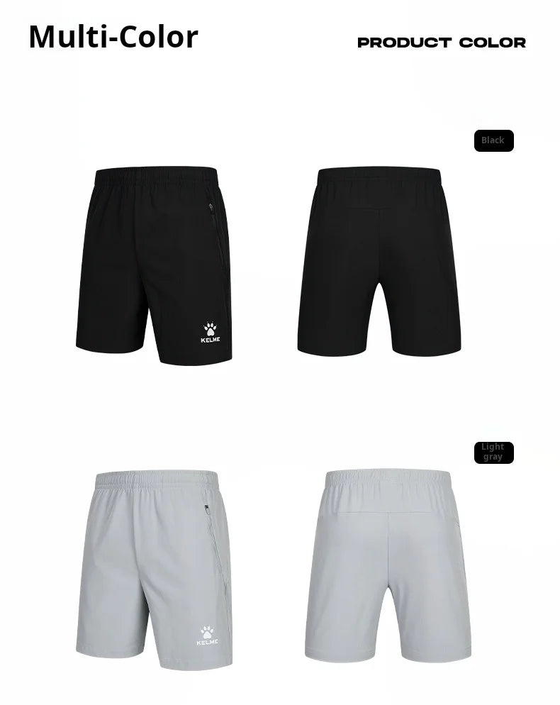 Kelme Men's Ice Silk Shorts Outdoor Breathable Sports Shorts Football Running Quick-drying Pants Training Shorts