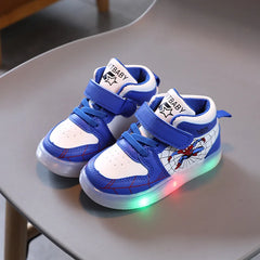 Spiderman LED Light Disney Kids Shoes Boys and Girls Light Kids Light Kids Sports Shoes