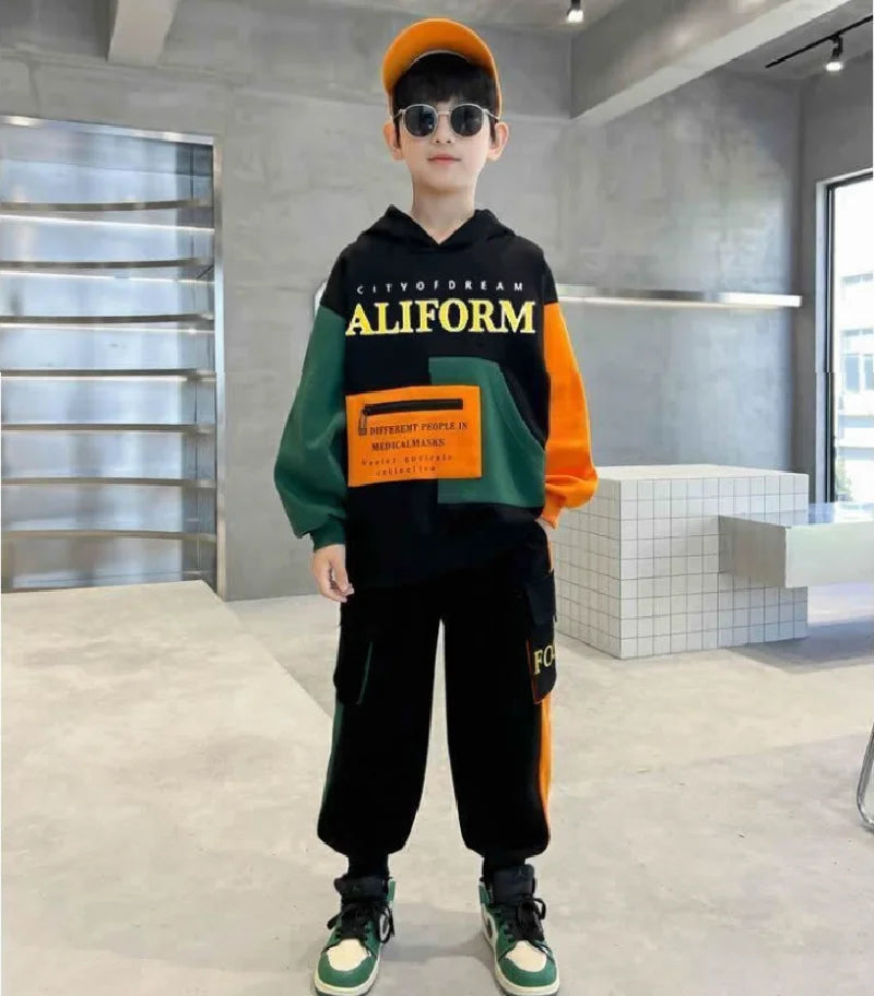 Boys Sweatshirt Sets Autumn New Sport Casual Suits Teen Trends Tops+Pants 2Pcs Spring Kids Tracksuit Outfits Children Clothes