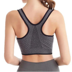 Front Zipper High Stretch Breathable Sports Bra Top Fitness Women Shockproof