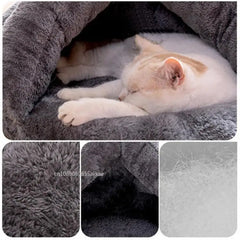 Winter Dog House Soft Plush Pet Cat Bed Round Cushion Warm Basket Cat Sleep Bag