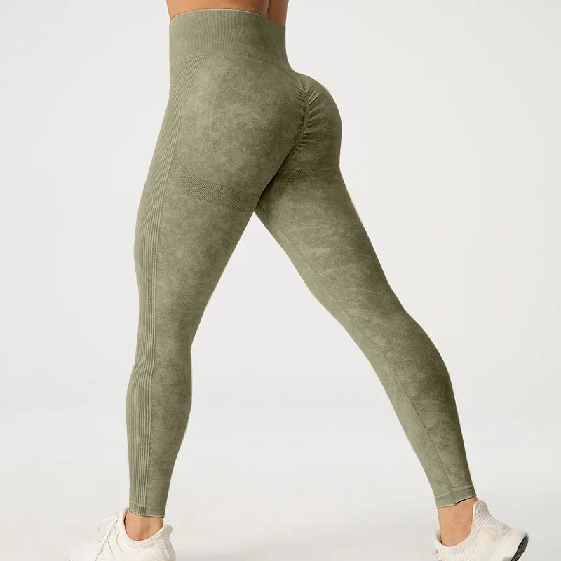 High Waisted Frosted Yoga Pants External Wear Hip Lifting Training Fitness Pants Tight
