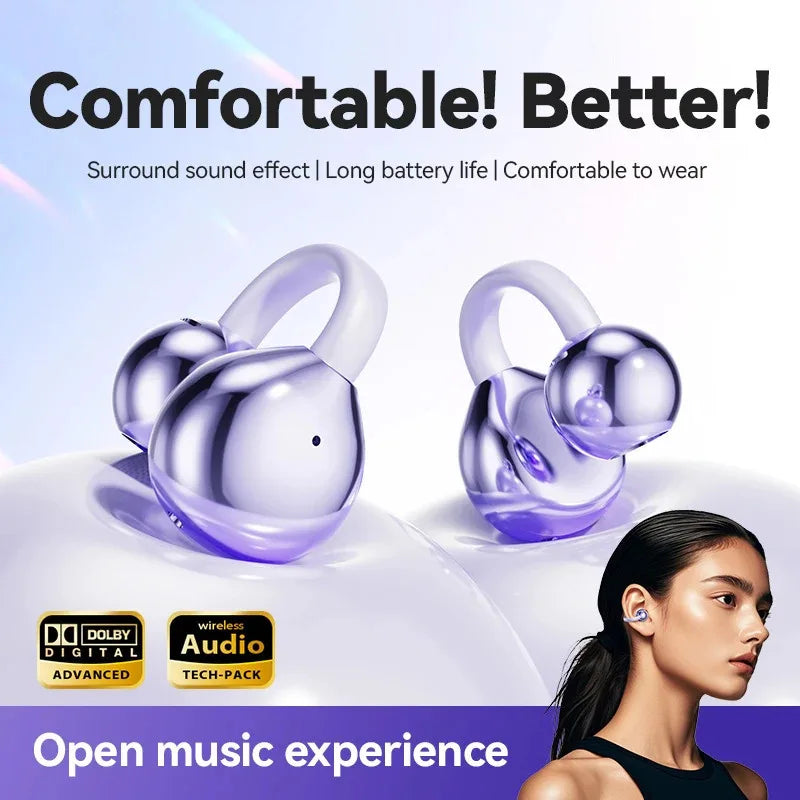 2026 Wireless Headset Bluetooth 5.4 Earplug Earphone PearlClip Pro Supports AI ENC clear Call Multipoint Connection And IPX5.