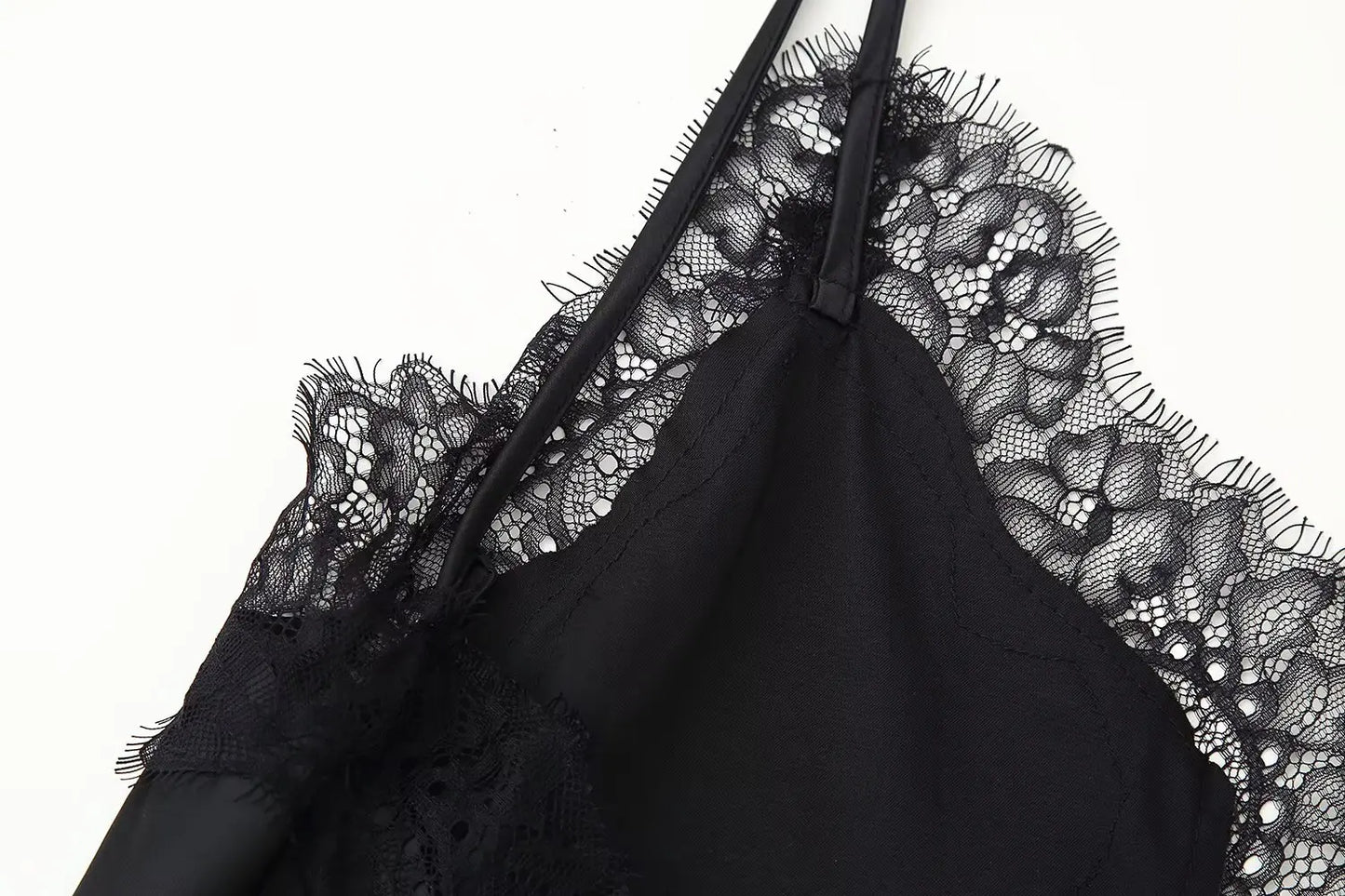 KONDALA Lady Elegant Lace Halter Y2K Dress Satin Asymmetrical Mini Dress 2025 Summer Fall High Street Party Hot-Sexy Women Dress