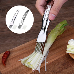 Stainless Steel Chopped Green Onion Knife, Curved Handle Design, Food Speedy