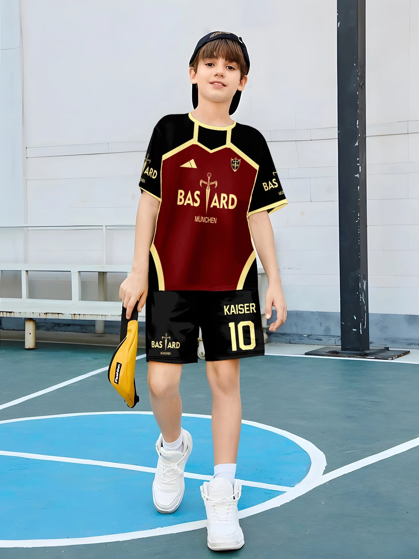 Jersey Futsal Pattern Vl Replika Blue Lock Anime Bastard Munich Tees Summer Children's set T-shirt Casual Sports T Shirts Top