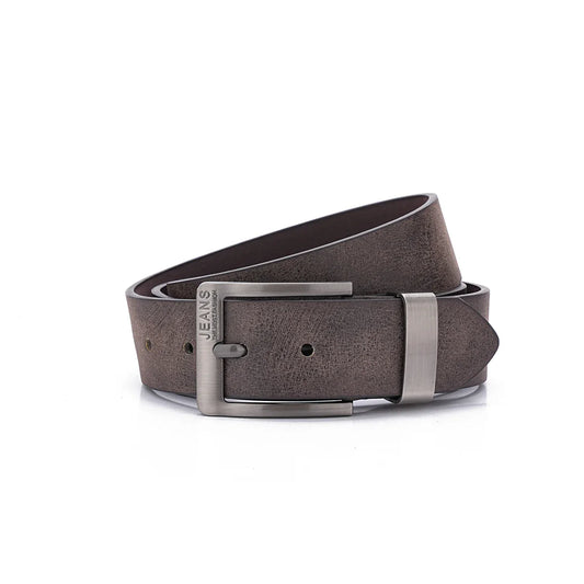 A men's and women's casual retro belt Western style! PU leather belt with metal buckle, suitable for daily work wear