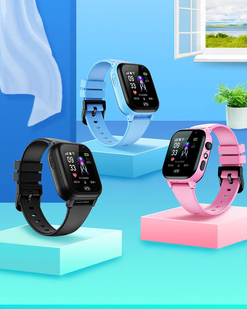 Lenovo Smart Watch Kids 4G Sim Card 2G Internet SOS Tracker Call Phone Voice Chat Photo Children Smartwatch Camera Boy Girl Gift