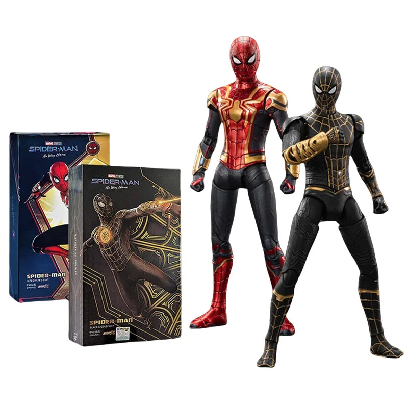 Original ZD PS4 Spider Man Anime Peter Parker Gold Black Action Figure Statue Model Desktop Ornament Garage Kit Birthday Gifts