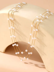 Stainless Steel Necklaces For Women Fashion Multi-Layers 18k Gold Plated Necklace