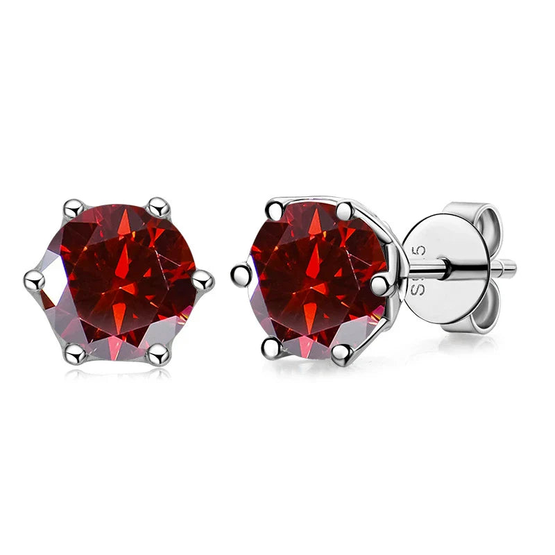 Butterflykiss Real 1 CT D Color Moissanite Stud Earrings For Women Top Quality 925 Sterling Silver Sparkling Wedding Jewelry