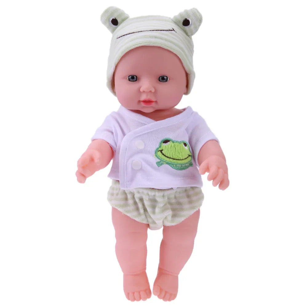 30cm Reborn Girl Baby Doll Soft Elastic PVC 3D Simulation Baby Dolls Movable Prepregnancy Morning Education Baby Companion Toys