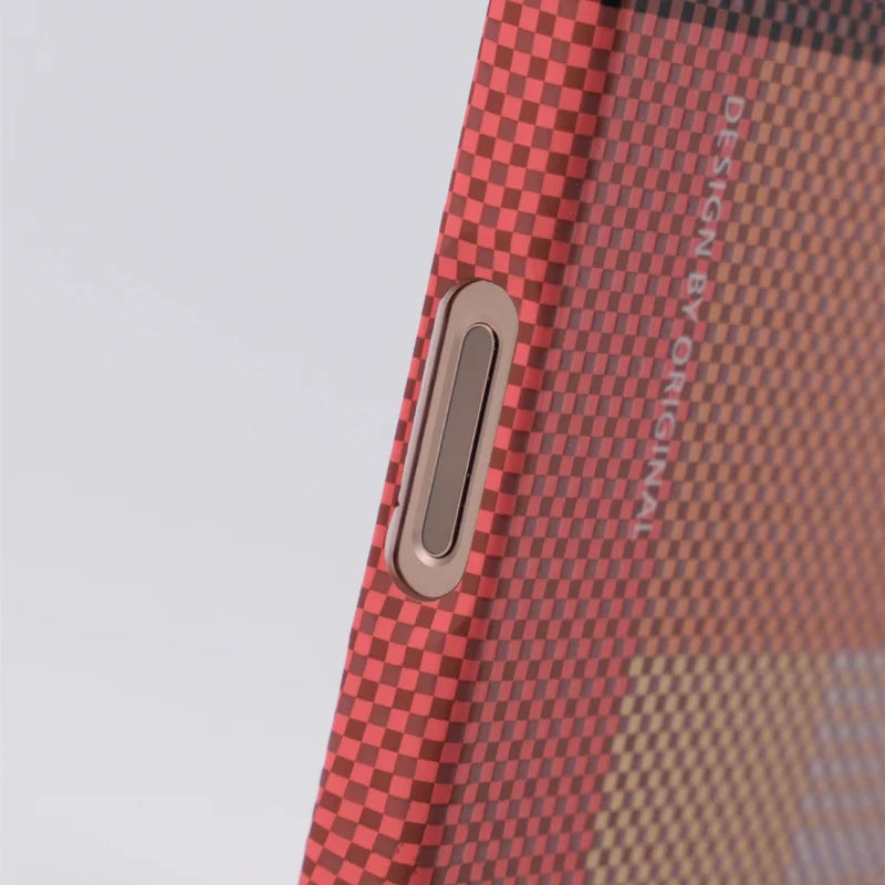 Magnetic Pixel Grid Texture Phone Case for IPhone 17 16E 15 14 Pro Max Metal Lens Buttons Slim Hard Protect Cover