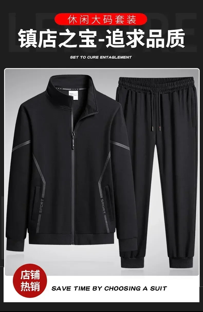 Unisex Jogging Suit MEN Plus Size 6XL 7XL 8XL Men's Tracksuit Suit New Arrive Tracksuit Mens Casual Solid Solor Sweatpant Set