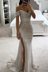 Chic and Elegant Women Evening Maxi Dresses Off-Shoulder Formal Gowns