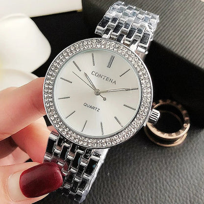 Luxury Rhinestone Watch Top Brand Women Watches Fashion Gold Women's Watches Stainless Steel Ladies Watch Clock Gifts for Women