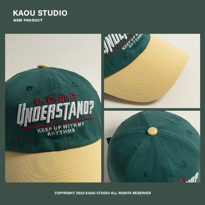 Spring and Summer New Peaked Cap Women's All-Match Embroidery Contrast Color Baseball Cap Men's and Women's Sports Fashion Cap