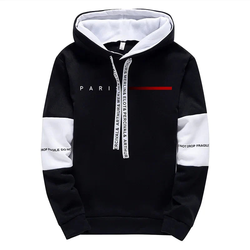 Autumn Winter Mens Tracksuit Print Casual Sweatshirts Sportswear Outdoors Sports Jogging Mens Clothing Single Piece Hoodie Pants