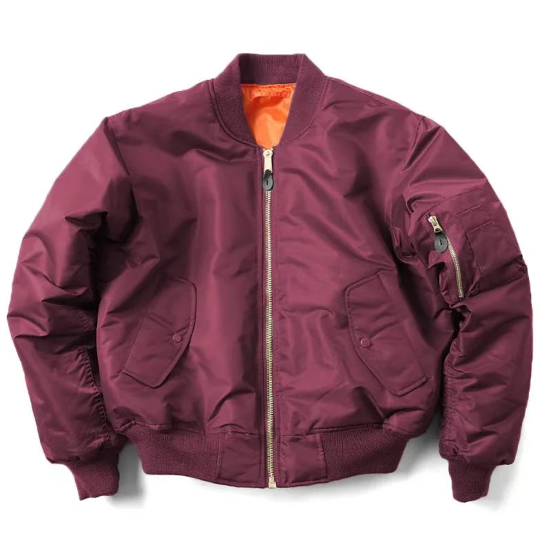 Men MA1 Jacket Winter Outdoor Thick Quality Nylon American Military Uniform Aviator