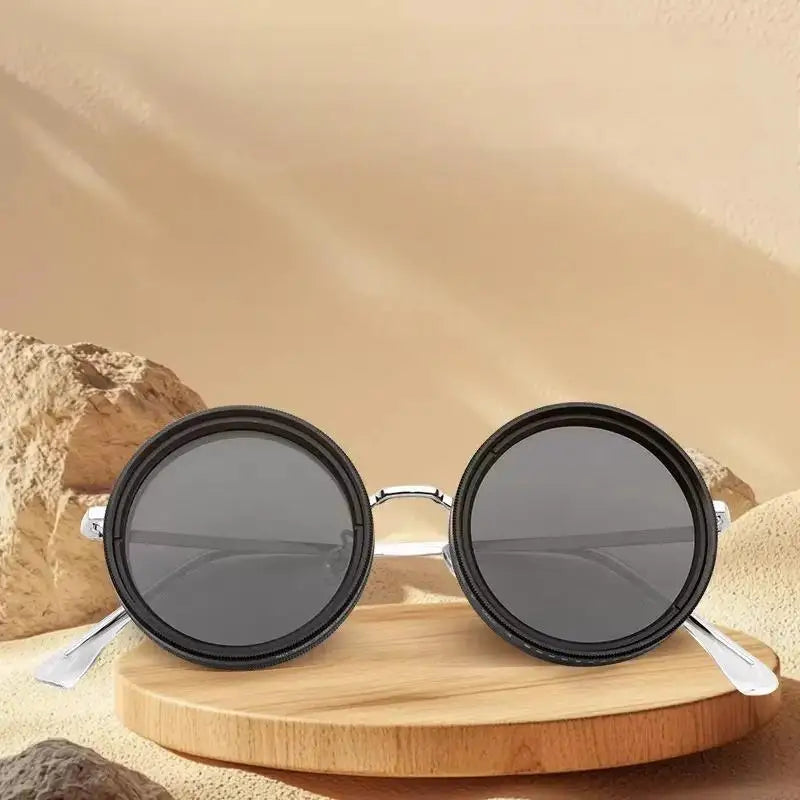2025 Fashion New unisex handmade ND9 level Sunglasses Stepless Rotating Filter Retro Polarized Sunglass Cycling Sports Glassees